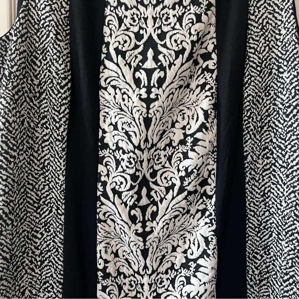 NY Collection Black and White Sleeveless Patterned Dress Women’s Size 2X - Picture 12 of 15